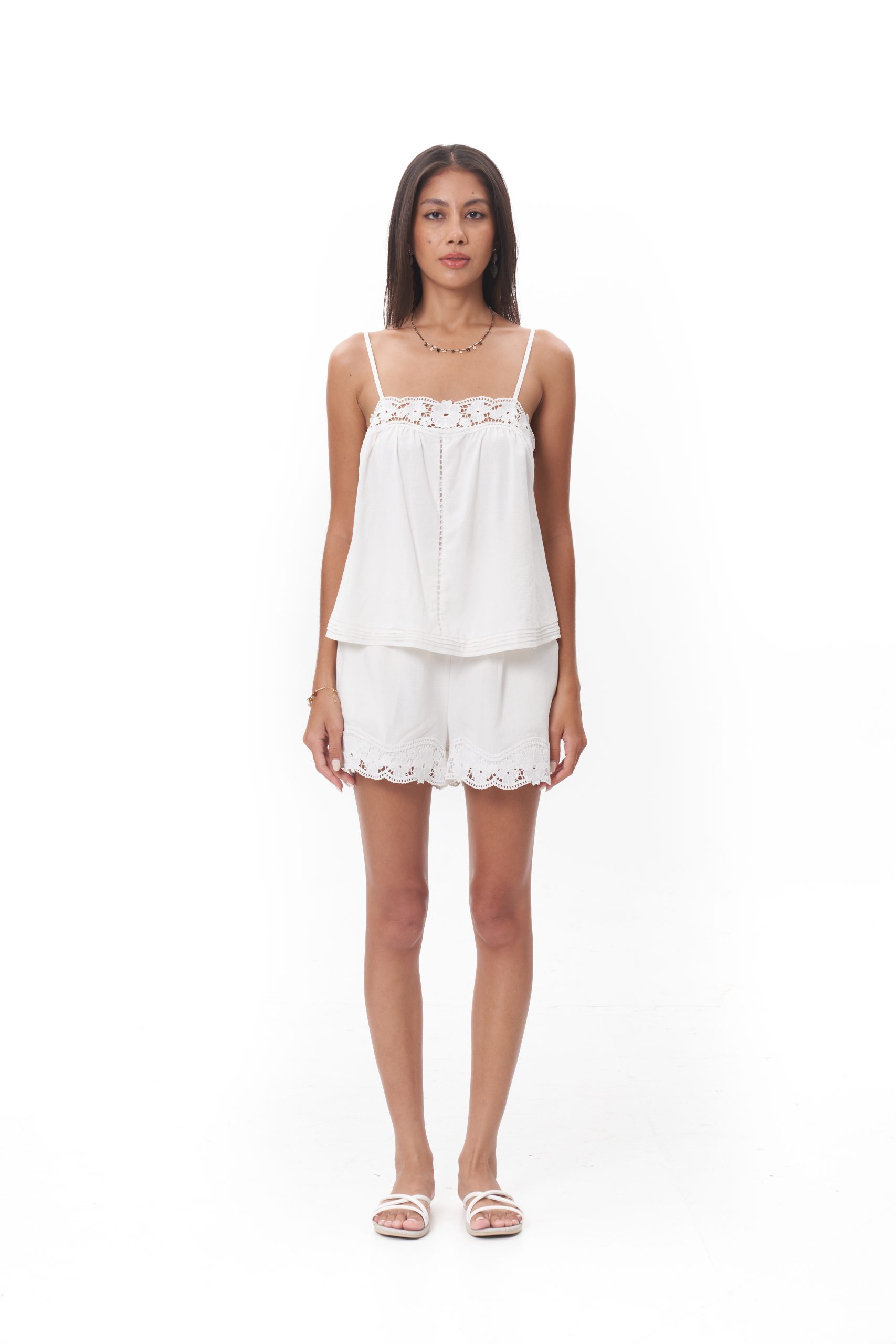 Olivia Lace Camisole Pants (White) - Image 2