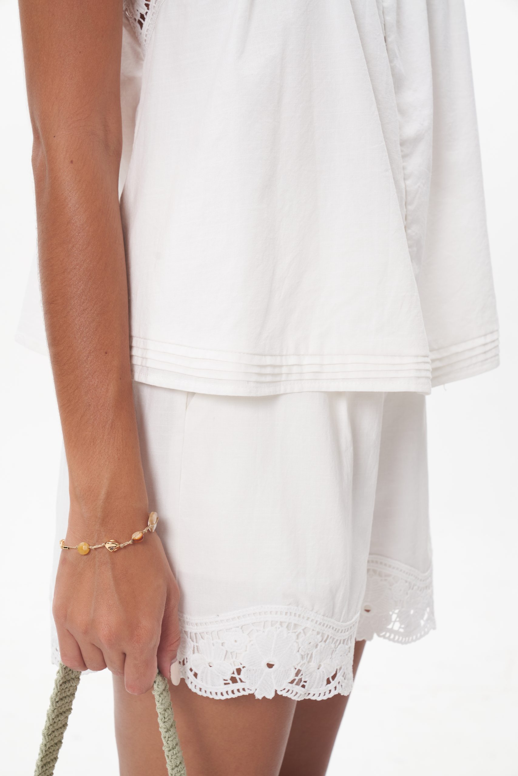 Olivia Lace Camisole Pants (White) - Image 5