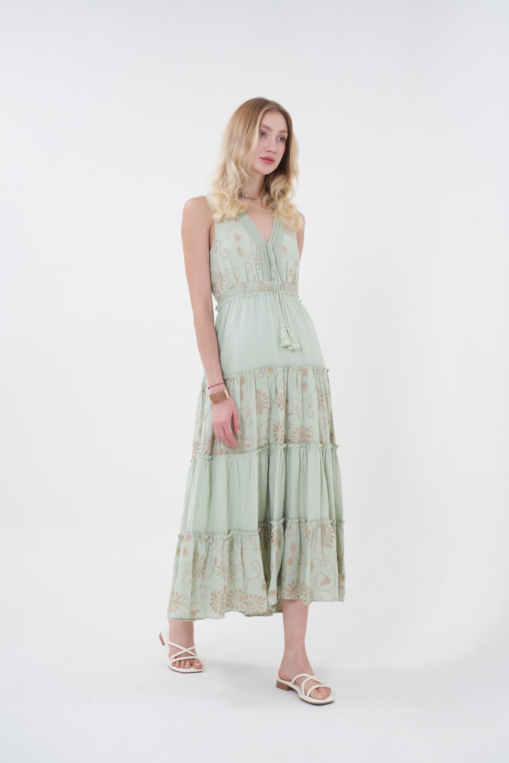 Amelie Maxi Dress (Green) - Image 2