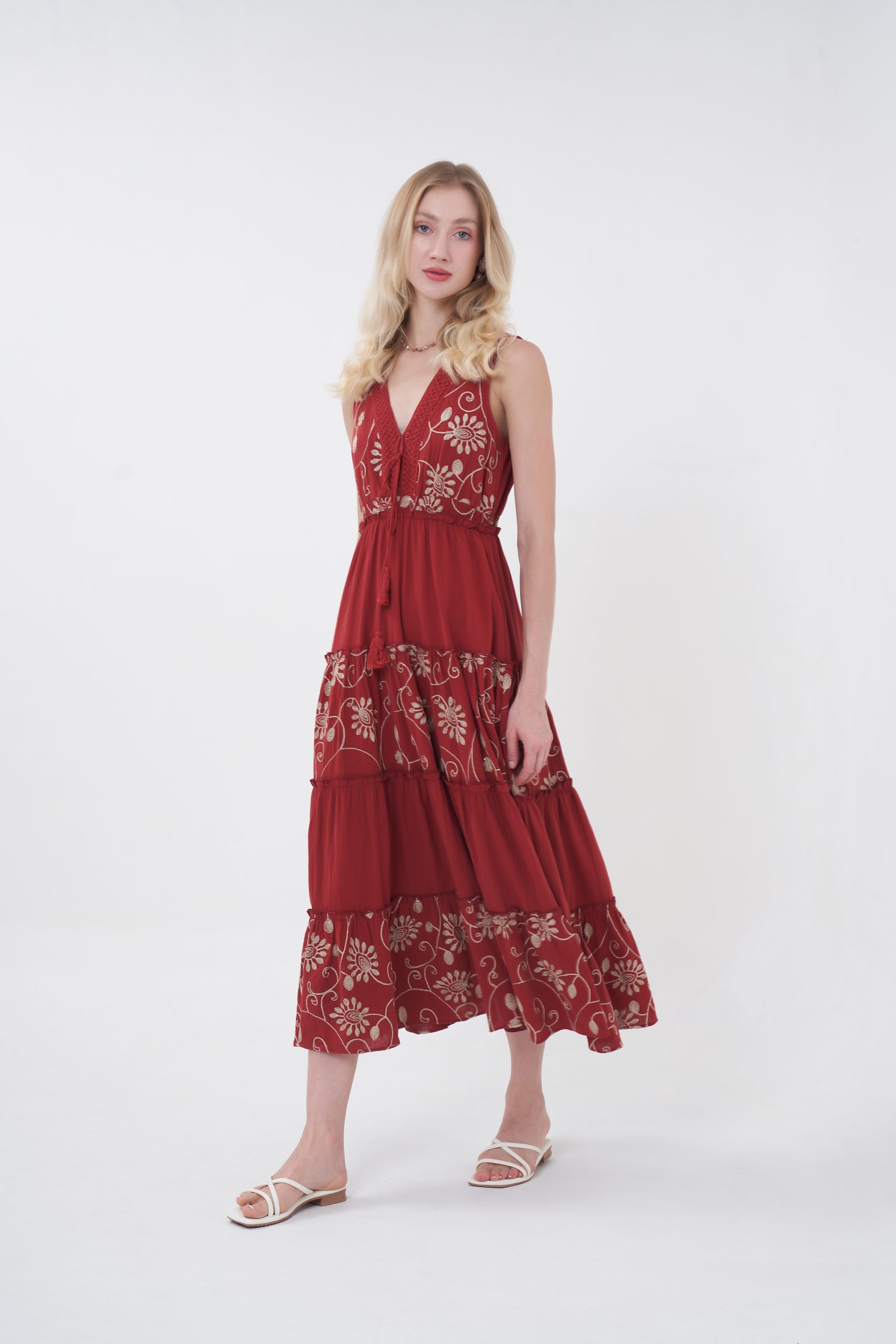 Amelie Maxi Dress (Red) - Image 4